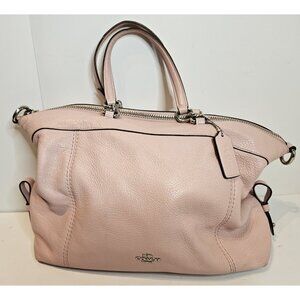 Coach F59325 Lenox Satchel Blush Pink Pebble Leather Bag Missing Strap* Read